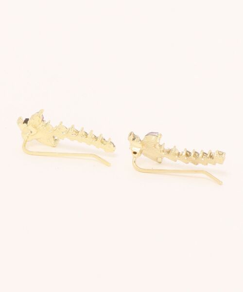 VIBGYOR（ヴィブジョー）の「バタフライ＆ビジューストーンペアピアス/レディース/両耳用(T3)（ピアス（両耳用）・レディース・パープル・FREE）」の4枚目の写真