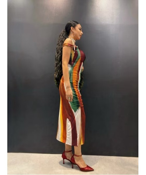 Desigual(デシグアル)の「Desigual × Christian Lacroix|ラクロワコラボ抽象ストライプドレス(ワンピース・レディース・ホワイト・XL/XS/L/M/S)」の4枚目の写真