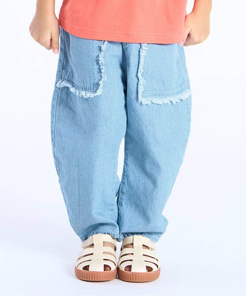 Seraph（セラフ）の「リメイク風ラウンドデニム（デニムパンツ・キッズ・ブルー/サックスブルー・140/130/120/110/100/90/80）」の2枚目の写真
