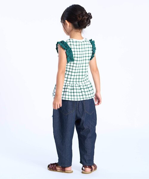 Seraph（セラフ）の「リメイク風ラウンドデニム（デニムパンツ・キッズ・ブルー/サックスブルー・140/130/120/110/100/90/80）」の6枚目の写真