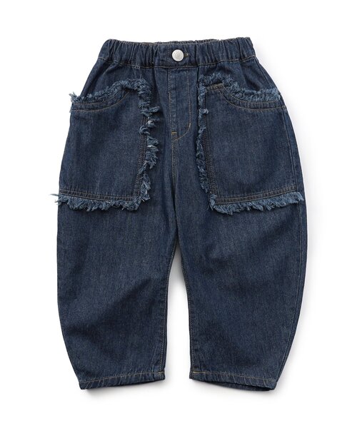 Seraph（セラフ）の「リメイク風ラウンドデニム（デニムパンツ・キッズ・ブルー/サックスブルー・140/130/120/110/100/90/80）」の3枚目の写真