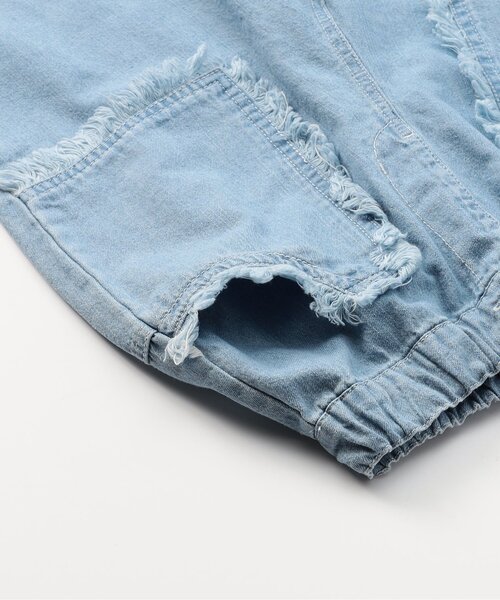Seraph（セラフ）の「リメイク風ラウンドデニム（デニムパンツ・キッズ・ブルー/サックスブルー・140/130/120/110/100/90/80）」の12枚目の写真