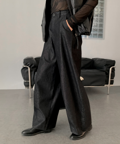 VASCARA(バスカラ)の「Wide fit Half Banded Baggy Pants(その他パンツ・レディース・ブラック・SMALL/MEDIUM)」の2枚目の写真