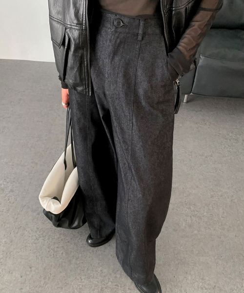 VASCARA(バスカラ)の「Wide fit Half Banded Baggy Pants(その他パンツ・レディース・ブラック・SMALL/MEDIUM)」の3枚目の写真