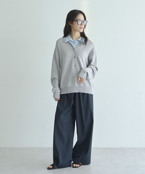YECCA VECCA(イェッカヴェッカ)の「メタルホックワイドパンツ(その他パンツ・レディース・ベージュ/ブラック/ライトベージュ・S/M)」の8枚目の写真