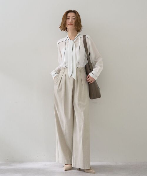 YECCA VECCA(イェッカヴェッカ)の「メタルホックワイドパンツ(その他パンツ・レディース・ベージュ/ブラック/ライトベージュ・S/M)」の9枚目の写真