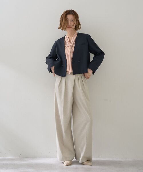 YECCA VECCA(イェッカヴェッカ)の「メタルホックワイドパンツ(その他パンツ・レディース・ベージュ/ブラック/ライトベージュ・S/M)」の12枚目の写真