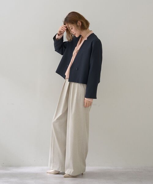YECCA VECCA(イェッカヴェッカ)の「メタルホックワイドパンツ(その他パンツ・レディース・ベージュ/ブラック/ライトベージュ・S/M)」の14枚目の写真