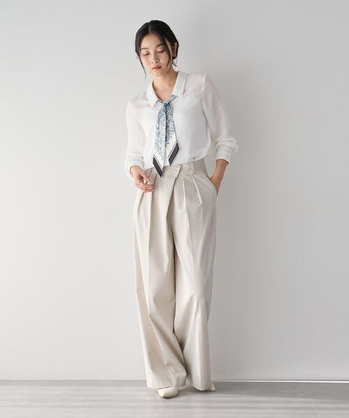 YECCA VECCA(イェッカヴェッカ)の「メタルホックワイドパンツ(その他パンツ・レディース・ベージュ/ブラック/ライトベージュ・S/M)」の16枚目の写真