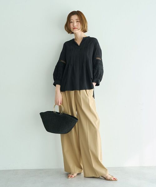 YECCA VECCA(イェッカヴェッカ)の「メタルホックワイドパンツ(その他パンツ・レディース・ベージュ/ブラック/ライトベージュ・S/M)」の19枚目の写真