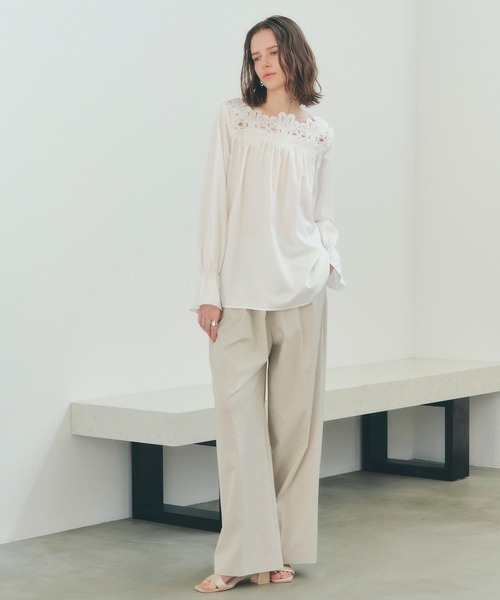 YECCA VECCA（イェッカヴェッカ）の「メタルホックワイドパンツ（その他パンツ・レディース・ベージュ/ブラック/ライトベージュ・S/M）」の22枚目の写真