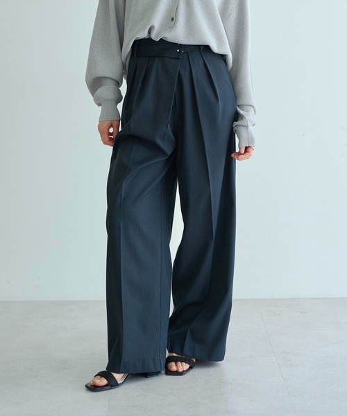 YECCA VECCA（イェッカヴェッカ）の「メタルホックワイドパンツ（その他パンツ・レディース・ベージュ/ブラック/ライトベージュ・S/M）」の4枚目の写真