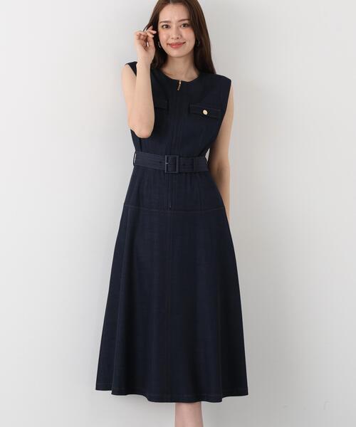 PINKY&DIANNE(ピンキーアンドダイアン)の「◆フロントファスナーデニムワンピース(ワンピース・レディース・ベージュ系その他3/ネイビー・38/36)」の6枚目の写真