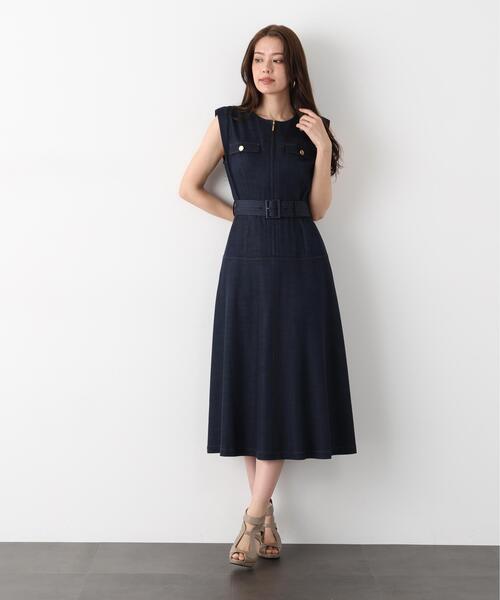 PINKY&DIANNE(ピンキーアンドダイアン)の「◆フロントファスナーデニムワンピース(ワンピース・レディース・ベージュ系その他3/ネイビー・38/36)」の7枚目の写真