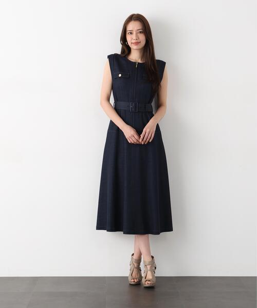 PINKY&DIANNE(ピンキーアンドダイアン)の「◆フロントファスナーデニムワンピース(ワンピース・レディース・ベージュ系その他3/ネイビー・38/36)」の8枚目の写真