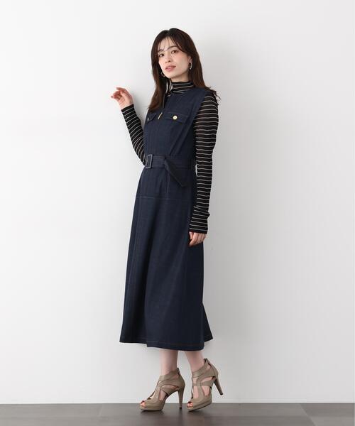 PINKY&DIANNE(ピンキーアンドダイアン)の「◆フロントファスナーデニムワンピース(ワンピース・レディース・ベージュ系その他3/ネイビー・38/36)」の9枚目の写真