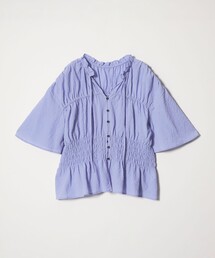 EMMEL REFINES | ＜EMMEL REFINES＞EM フリルエリ シャーリング ブラウス(シャツ/ブラウス)