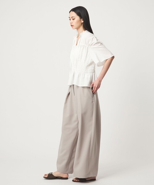 EMMEL REFINES（エメルリファインズ）の「＜EMMEL REFINES＞EM フリルエリ シャーリング ブラウス（シャツ/ブラウス・レディース・ライラック/ライトブルー/ホワイト・FREE）」の9枚目の写真