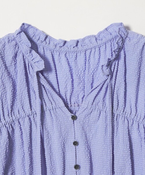 EMMEL REFINES（エメルリファインズ）の「＜EMMEL REFINES＞EM フリルエリ シャーリング ブラウス（シャツ/ブラウス・レディース・ライラック/ライトブルー/ホワイト・FREE）」の12枚目の写真