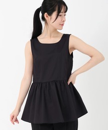 STRAWBERRY-FIELDS（ストロベリーフィールズ）の「プロフィーロサテンブロード_ペプラムタンクトップ（Tシャツ/カットソー）」