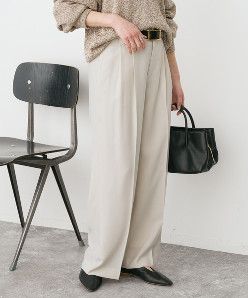 Spick & Span(スピックアンドスパン)の「《セットアップ可》ウォッシャブル2タックパンツ(スラックス・レディース・ホワイト系その他/ネイビー・38/36)」の6枚目の写真