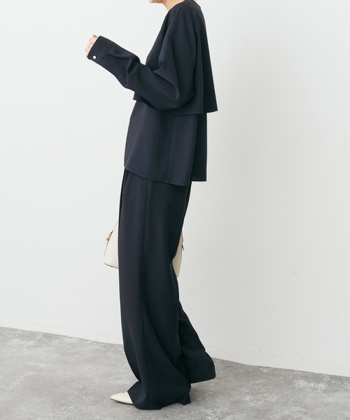 Spick & Span(スピックアンドスパン)の「《セットアップ可》ウォッシャブル2タックパンツ(スラックス・レディース・ホワイト系その他/ネイビー・38/36)」の13枚目の写真