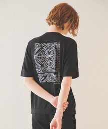 DESIGNWORKS | リーフ柄ニットTシャツ / 半袖ニットT(ニット/セーター)