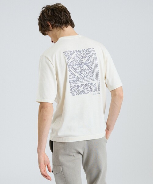 DESIGNWORKS(デザインワークス)の「リーフ柄ニットTシャツ / 半袖ニットT(ニット/セーター・メンズ・オフホワイト/ブラック・48/46/50)」の13枚目の写真