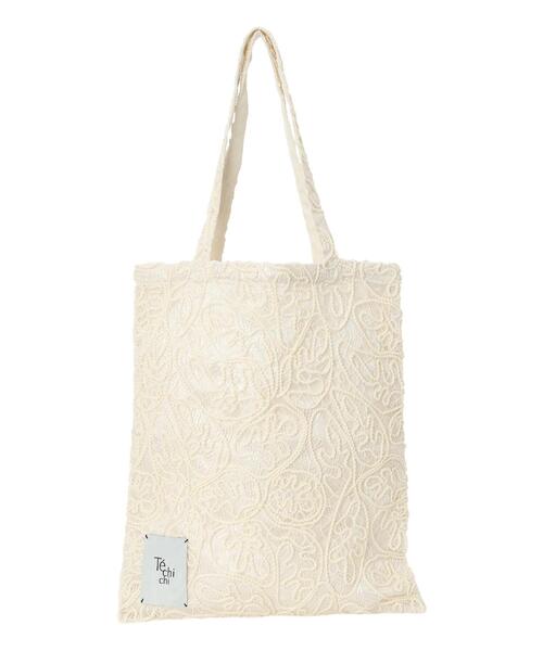 Te chichi(テチチ)の「Atelier ファブリックレーストート(ハンドバッグ・レディース・オフホワイト/ブラック・F)」の1枚目の写真