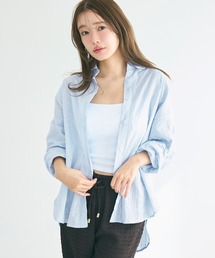 \再入荷/ コットンレースビッグサイズシャツ