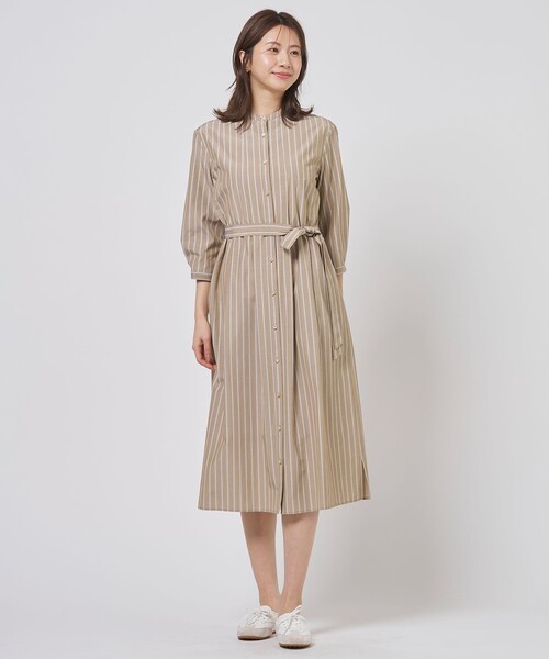 J.PRESS(ジェイプレス)の「TC ハイカウントストライプ シャツ ワンピース(ワンピース・レディース・グレー系1/ブルー系1・T15/T13)」の9枚目の写真