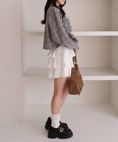 archives(アルシーヴ)の「コットンレースフリルミニSK(スカート・レディース・オフホワイト/ブラック・MEDIUM)」の11枚目の写真