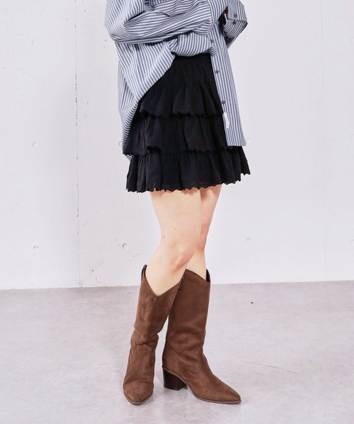 archives(アルシーヴ)の「コットンレースフリルミニSK(スカート・レディース・オフホワイト/ブラック・MEDIUM)」の17枚目の写真