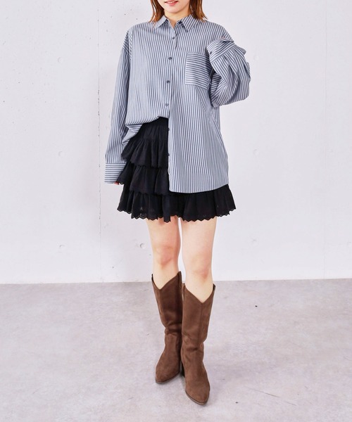 archives(アルシーヴ)の「コットンレースフリルミニSK(スカート・レディース・オフホワイト/ブラック・MEDIUM)」の19枚目の写真