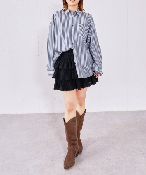 archives(アルシーヴ)の「コットンレースフリルミニSK(スカート・レディース・オフホワイト/ブラック・MEDIUM)」の20枚目の写真