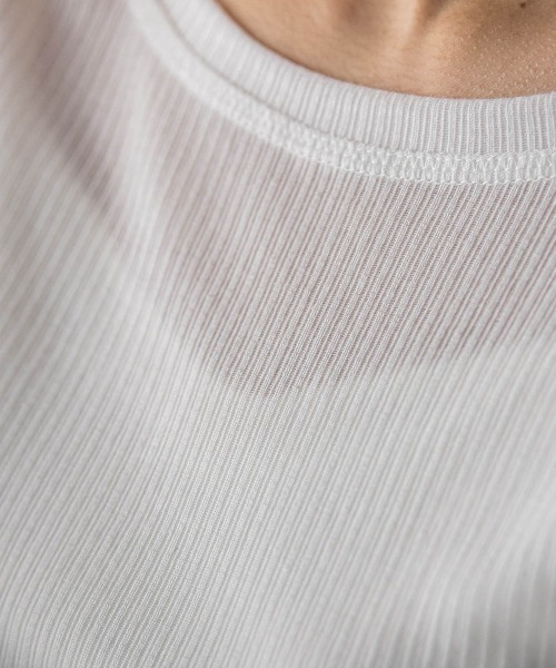 MAYSON GREY（メイソングレイ）の「”肌が喜ぶ”前後2WAYクルーネックロンT≪手洗い可能≫（Tシャツ/カットソー・レディース・ホワイト/ブラック系その他・M）」の13枚目の写真