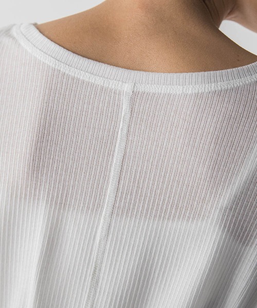 MAYSON GREY（メイソングレイ）の「”肌が喜ぶ”前後2WAYクルーネックロンT≪手洗い可能≫（Tシャツ/カットソー・レディース・ホワイト/ブラック系その他・M）」の15枚目の写真