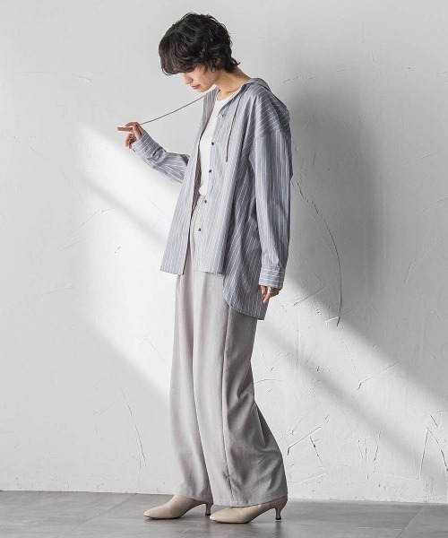 MAYSON GREY（メイソングレイ）の「”肌が喜ぶ”前後2WAYクルーネックロンT≪手洗い可能≫（Tシャツ/カットソー・レディース・ホワイト/ブラック系その他・M）」の17枚目の写真