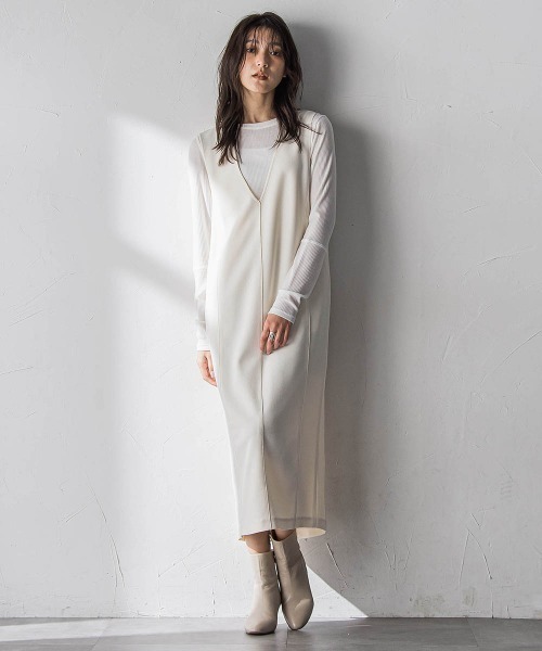 MAYSON GREY（メイソングレイ）の「”肌が喜ぶ”前後2WAYクルーネックロンT≪手洗い可能≫（Tシャツ/カットソー・レディース・ホワイト/ブラック系その他・M）」の20枚目の写真