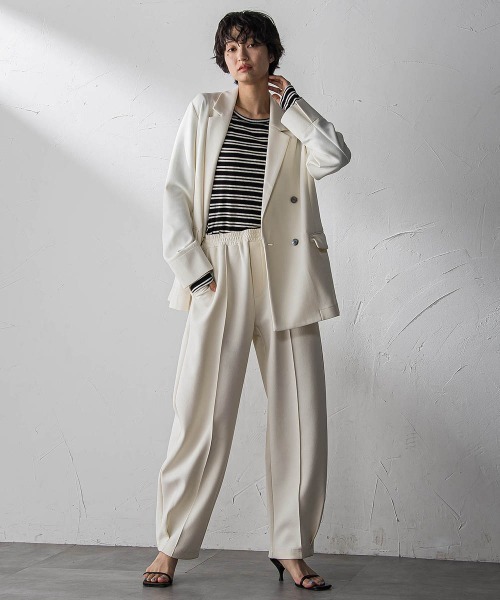 MAYSON GREY（メイソングレイ）の「”肌が喜ぶ”前後2WAYクルーネックロンT≪手洗い可能≫（Tシャツ/カットソー・レディース・ホワイト/ブラック系その他・M）」の6枚目の写真