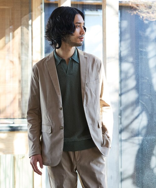 ABAHOUSE GRAY（アバハウスグレイ）の「【セットアップ対応】COOL DRY TOUCH ジャケット /接触冷感 /吸水速乾 /UVカット（テーラードジャケット・メンズ・ベージュ/グレー/ブラック・44/46/48/50）」の3枚目の写真