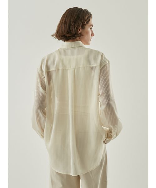 Henon.(ヘノン)の「ストライプシアーシャツ(シャツ/ブラウス・レディース・ミント/アイボリー・F)」の3枚目の写真