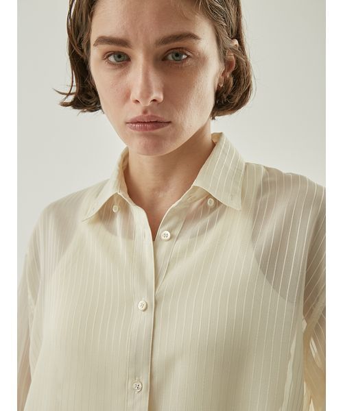 Henon.(ヘノン)の「ストライプシアーシャツ(シャツ/ブラウス・レディース・ミント/アイボリー・F)」の9枚目の写真