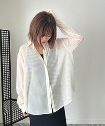 ストライプシアーシャツ