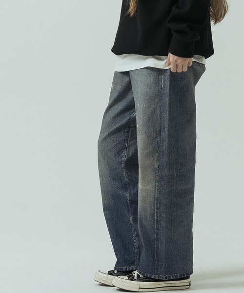 SLICK(スリック)の「【SLICK/スリック】Trompe-l'oeil Denim Vintage Pants/トロンプロイユデニムパンツ/ヴィンテージ/プリントデニム(デニムパンツ・メンズ・インディゴブルー・3/2/1)」の3枚目の写真
