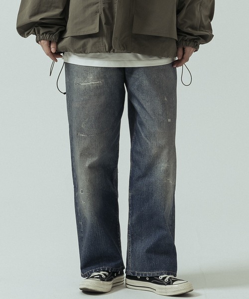 SLICK(スリック)の「【SLICK/スリック】Trompe-l'oeil Denim Vintage Pants/トロンプロイユデニムパンツ/ヴィンテージ/プリントデニム(デニムパンツ・メンズ・インディゴブルー・3/2/1)」の5枚目の写真