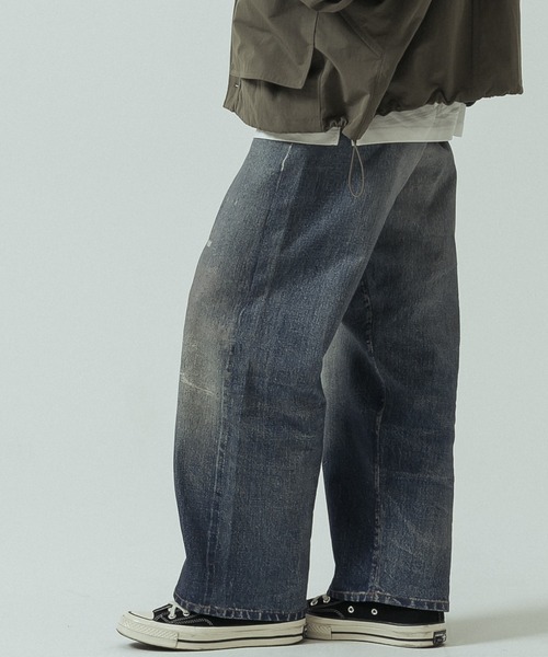 SLICK(スリック)の「【SLICK/スリック】Trompe-l'oeil Denim Vintage Pants/トロンプロイユデニムパンツ/ヴィンテージ/プリントデニム(デニムパンツ・メンズ・インディゴブルー・3/2/1)」の6枚目の写真