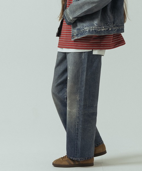 SLICK(スリック)の「【SLICK/スリック】Trompe-l'oeil Denim Vintage Pants/トロンプロイユデニムパンツ/ヴィンテージ/プリントデニム(デニムパンツ・メンズ・インディゴブルー・3/2/1)」の9枚目の写真