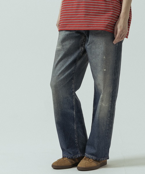 SLICK(スリック)の「【SLICK/スリック】Trompe-l'oeil Denim Vintage Pants/トロンプロイユデニムパンツ/ヴィンテージ/プリントデニム(デニムパンツ・メンズ・インディゴブルー・3/2/1)」の10枚目の写真