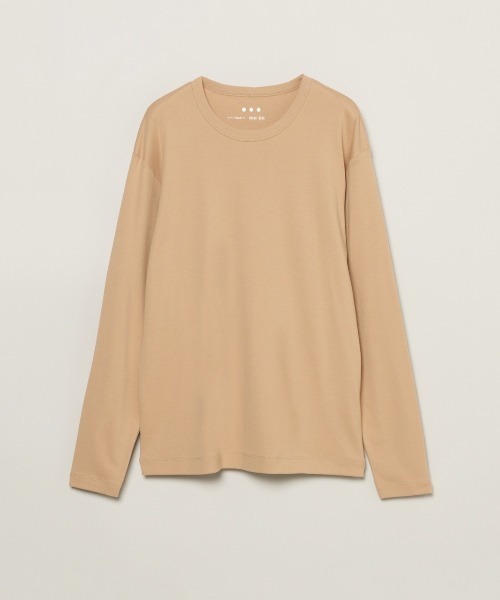 three dots(スリードッツ)の「オーガニックコットンニット クルーネック(Tシャツ/カットソー・メンズ・ベージュ系その他・SMALL/MEDIUM/LARGE)」の1枚目の写真